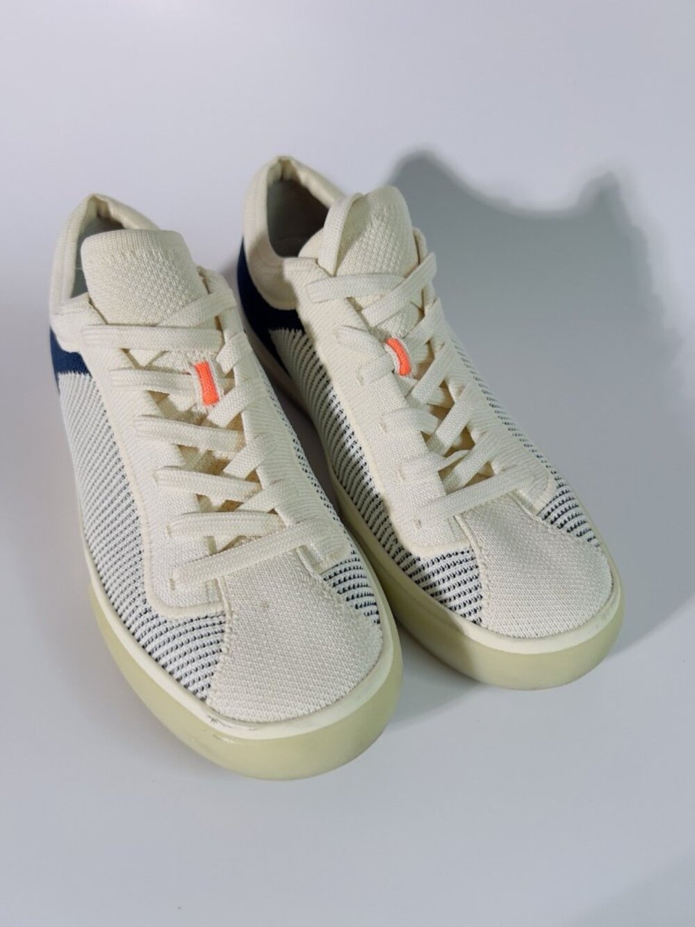 Rothy’s Women’s Knit Lace Up Sneakers Blue White Size 7 Comfort Shoes No Box